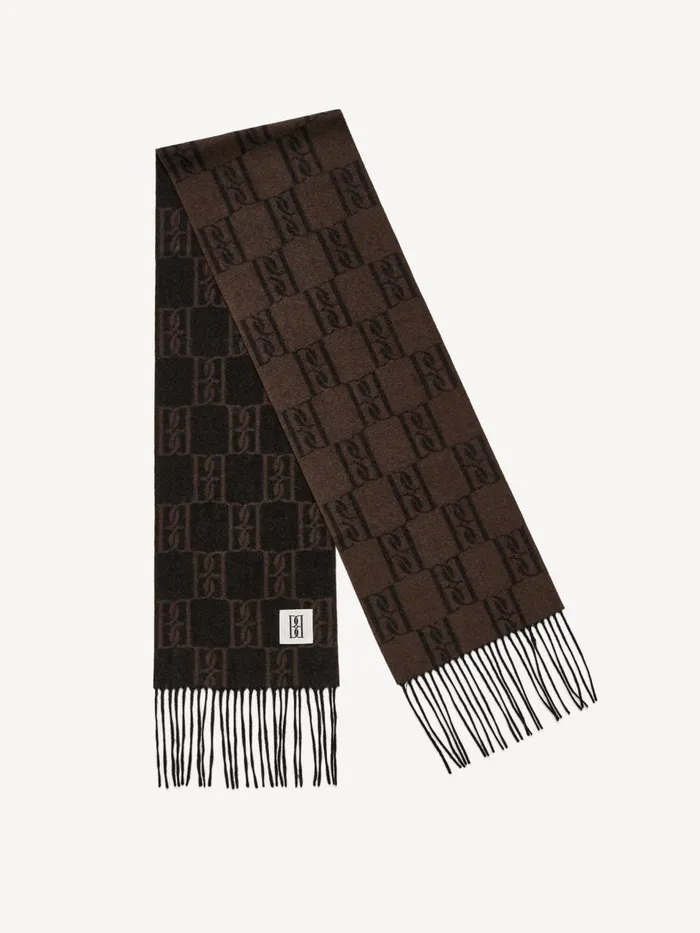 Scarves Women By Malene Birger Manno Wool Scarf Dark Mahogany