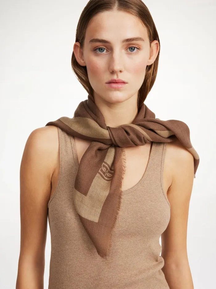 Scarves Women By Malene Birger Monlo Wool Scarf Mink