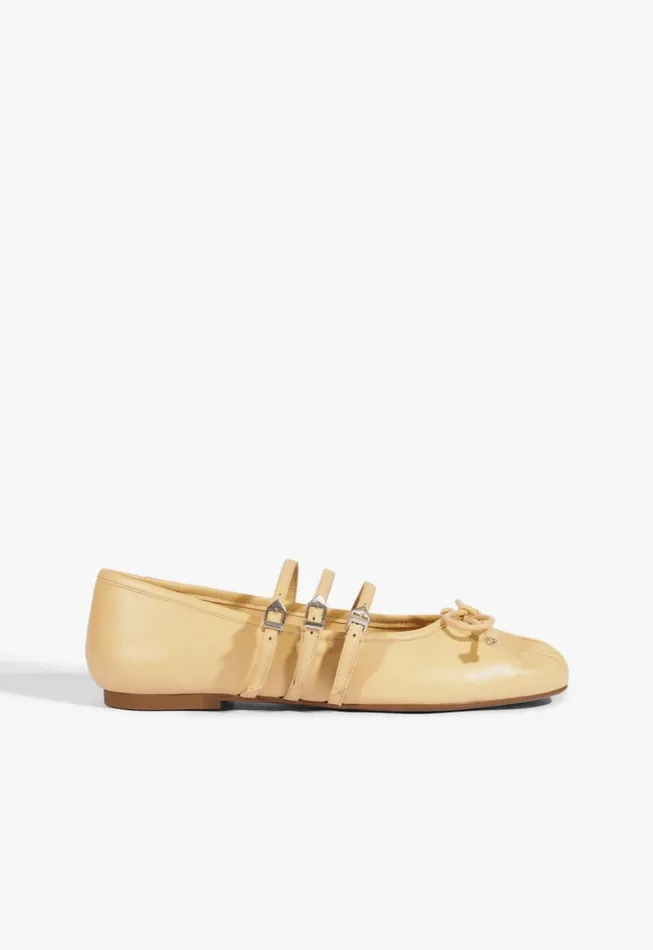 Schutz Shoes Ballerinas Women Arissa Strap Ballet Flat Beige