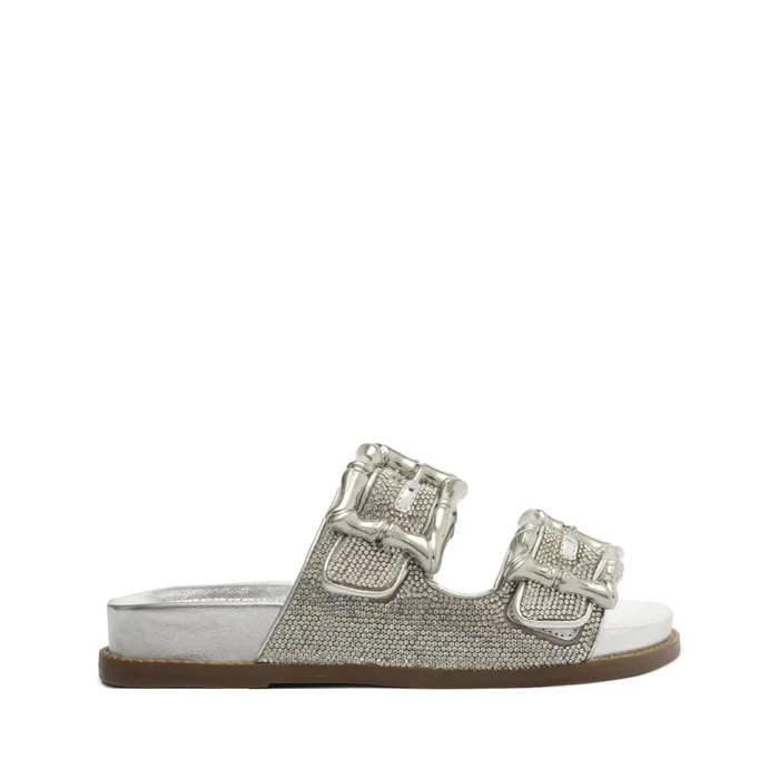 Schutz Shoes Enola Women Enola Glam Sporty Leather Sandal Silver