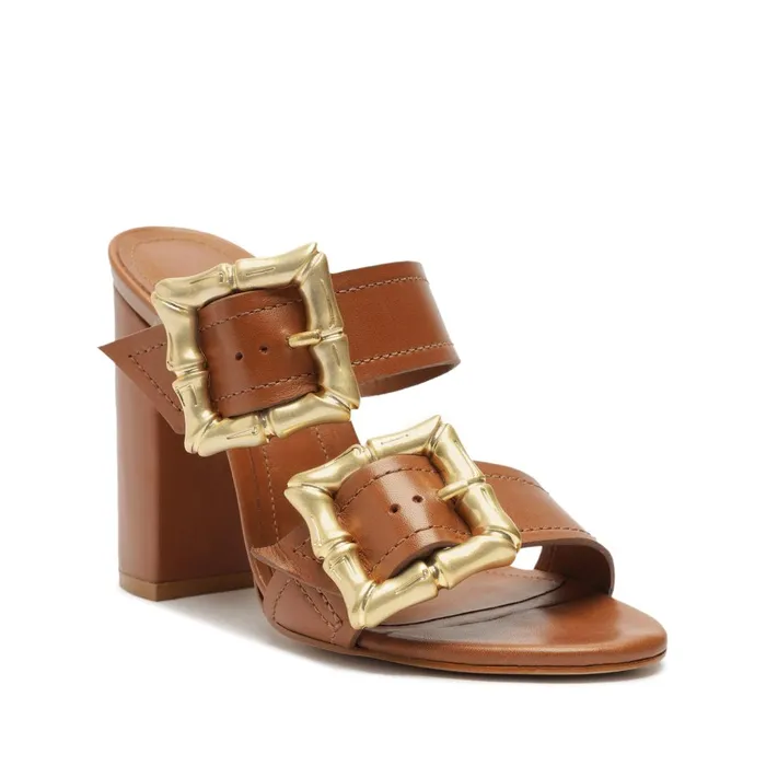 Schutz Shoes Enola Women Enola Leather Sandal New Wood