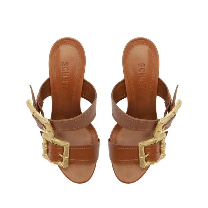 Schutz Shoes Enola Women Enola Leather Sandal New Wood