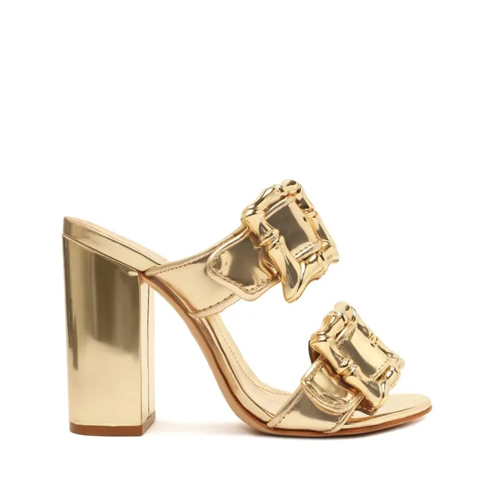 Schutz Shoes Enola Women Enola Specchio Sandal Gold