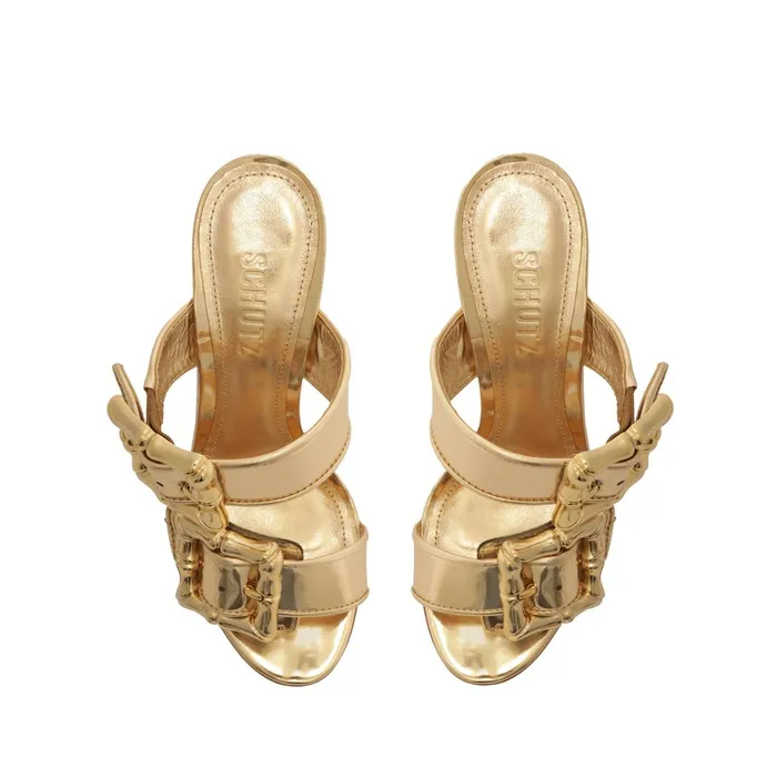 Schutz Shoes Enola Women Enola Specchio Sandal Gold