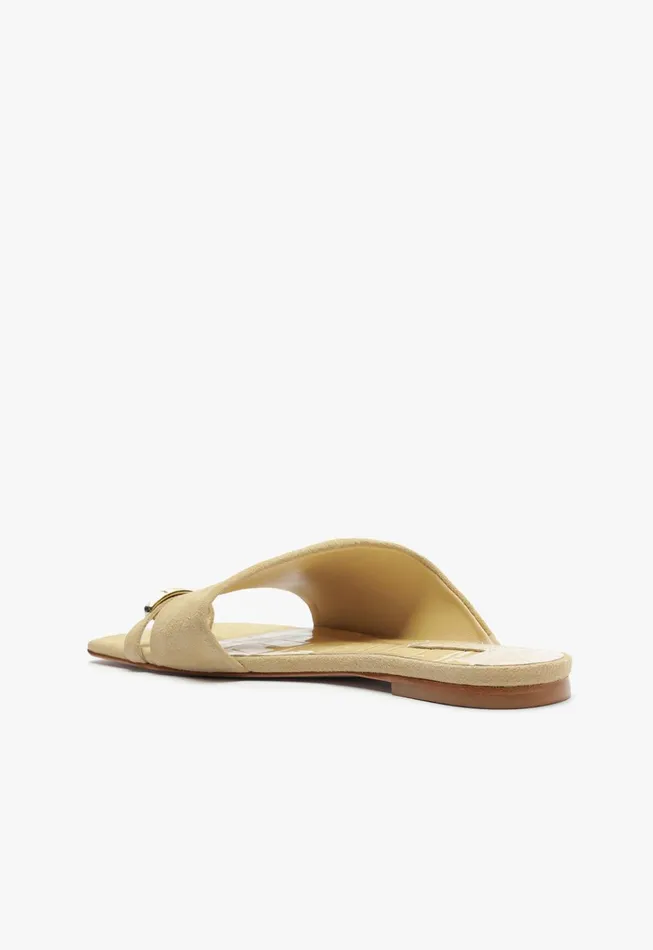 Schutz Shoes Flats Women Jodie Flat Sandal Beige