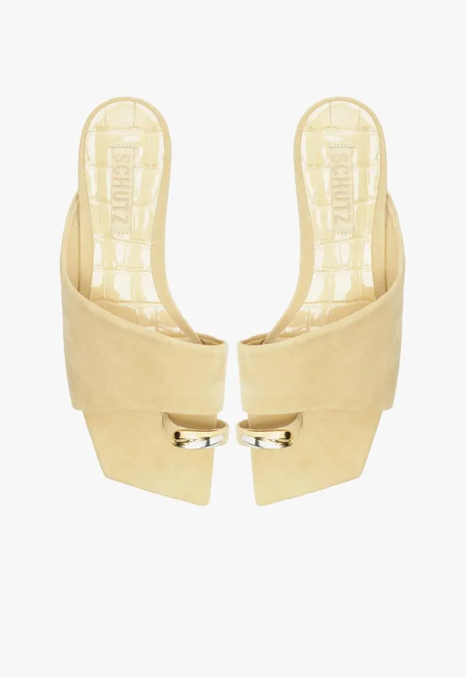 Schutz Shoes Flats Women Jodie Flat Sandal Beige