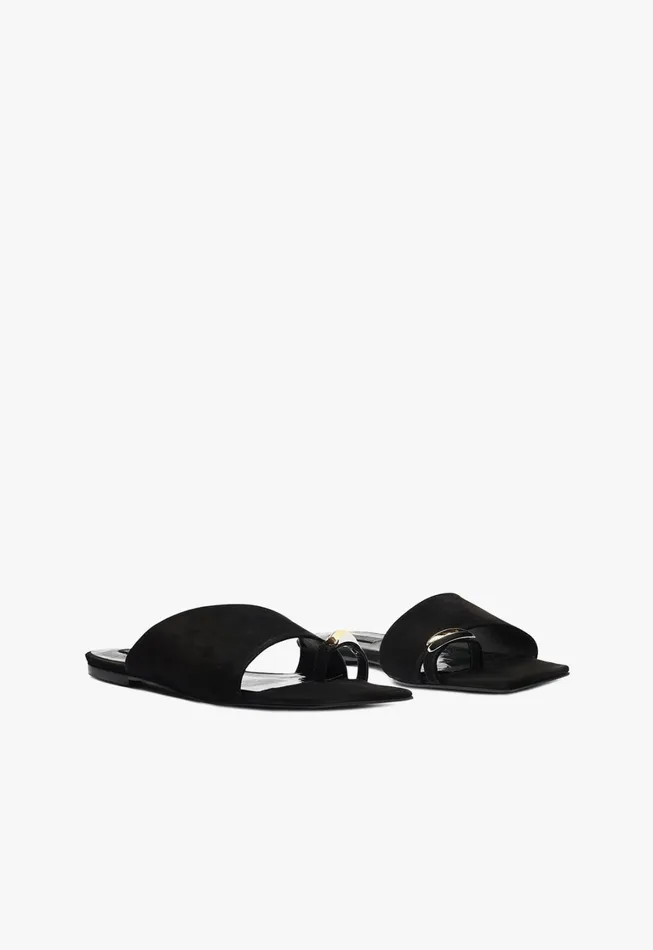 Schutz Shoes Flats Women Jodie Flat Sandal Black