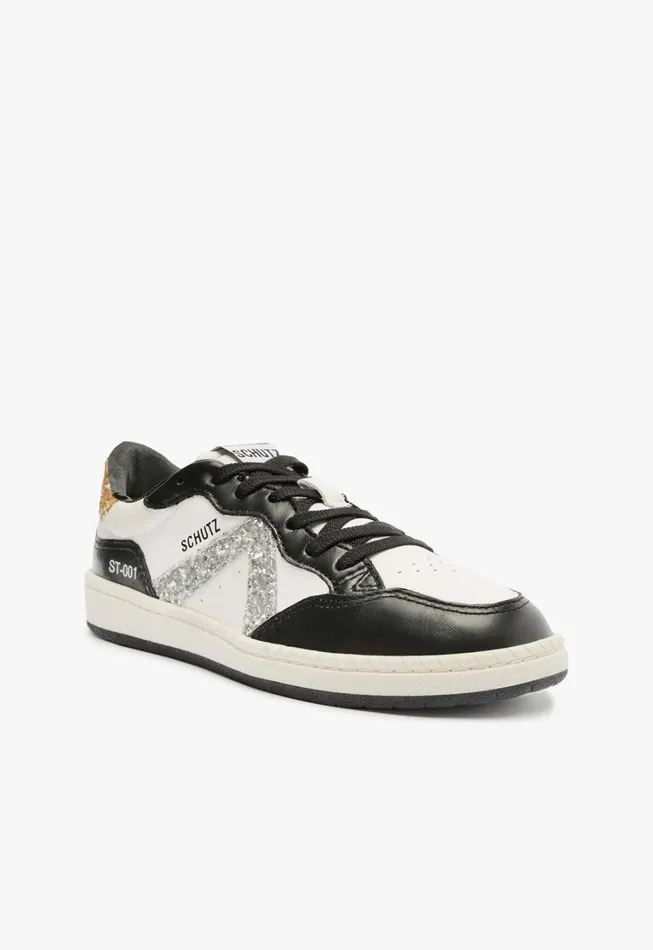 Schutz Shoes Sneakers Women St001 Leather Sneaker Silver Schutz Shoes Sneakers Women St001 Leather Sneaker Silver