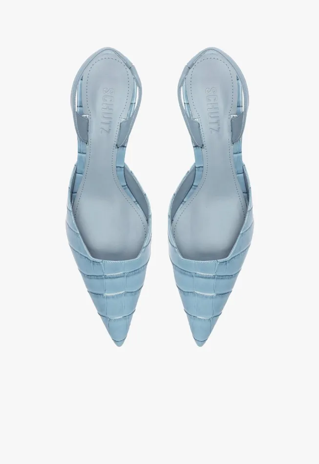 Schutz Shoes Women Paola Mid Sling Pump Blue