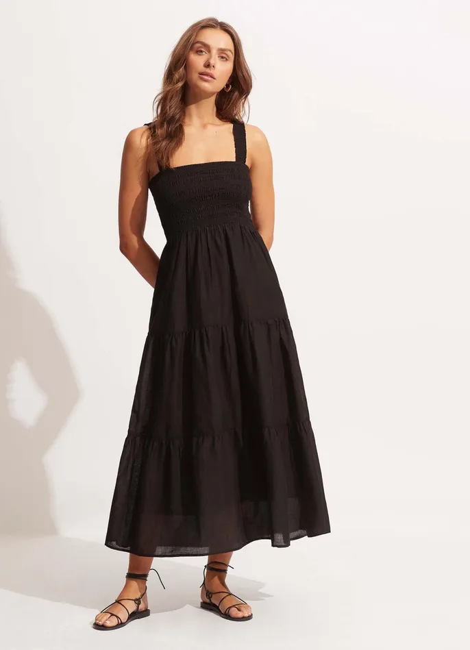 Seafolly Beach House Dress 8211 Black Women Beach Dresses