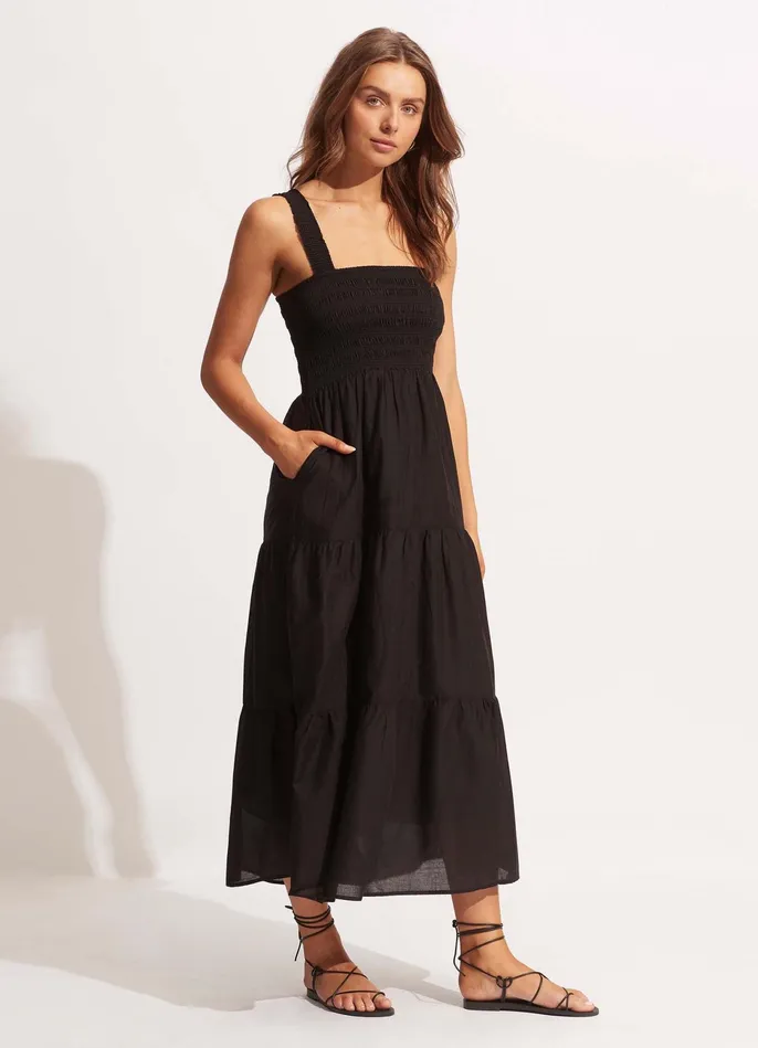 Seafolly Beach House Dress 8211 Black Women Beach Dresses