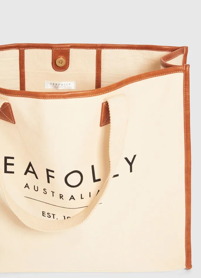 Seafolly Canvas Tote Bag 8211 Sand Women Beach Bags Seafolly Canvas Tote Bag 8211 Sand Women Beach Bags