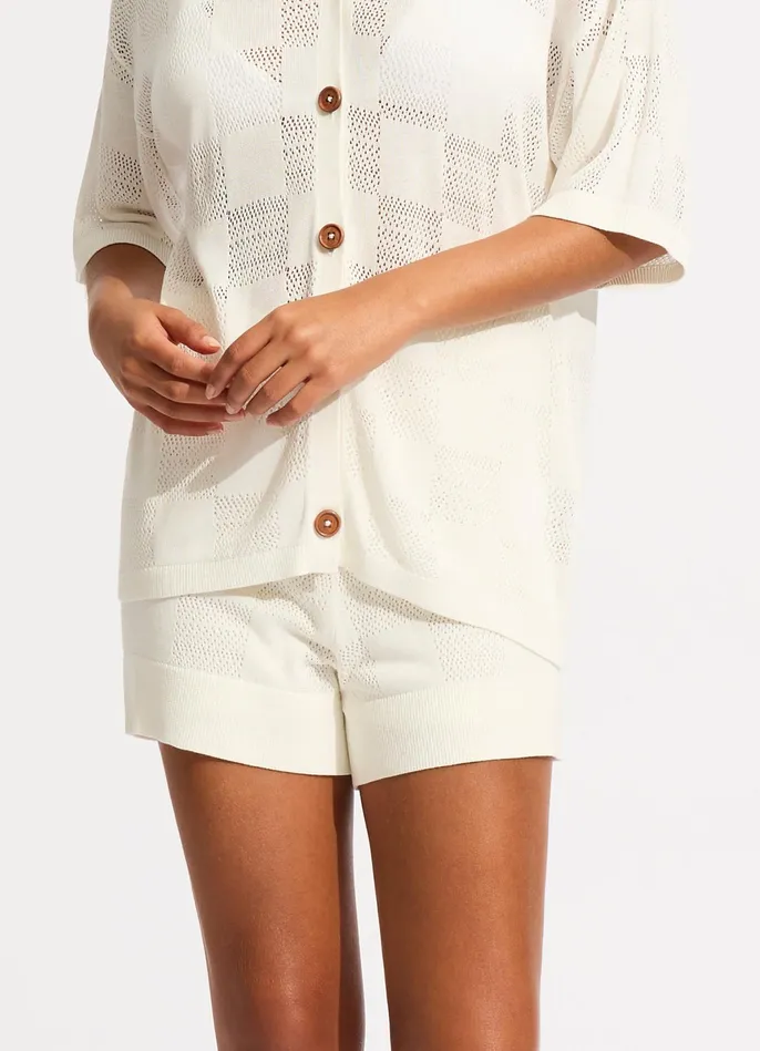 Seafolly Checkered Knit Short 8211 Natural Women Pants and Shorts