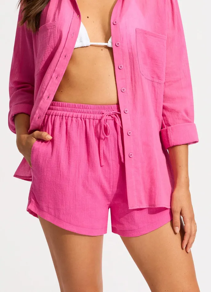 Seafolly Crinkle Short 8211 Hot Pink Women Pants and Shorts