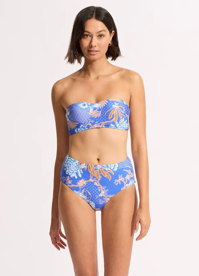 Seafolly Eden High Waisted Bikini Bottom 8211 Azure Women High Waisted
