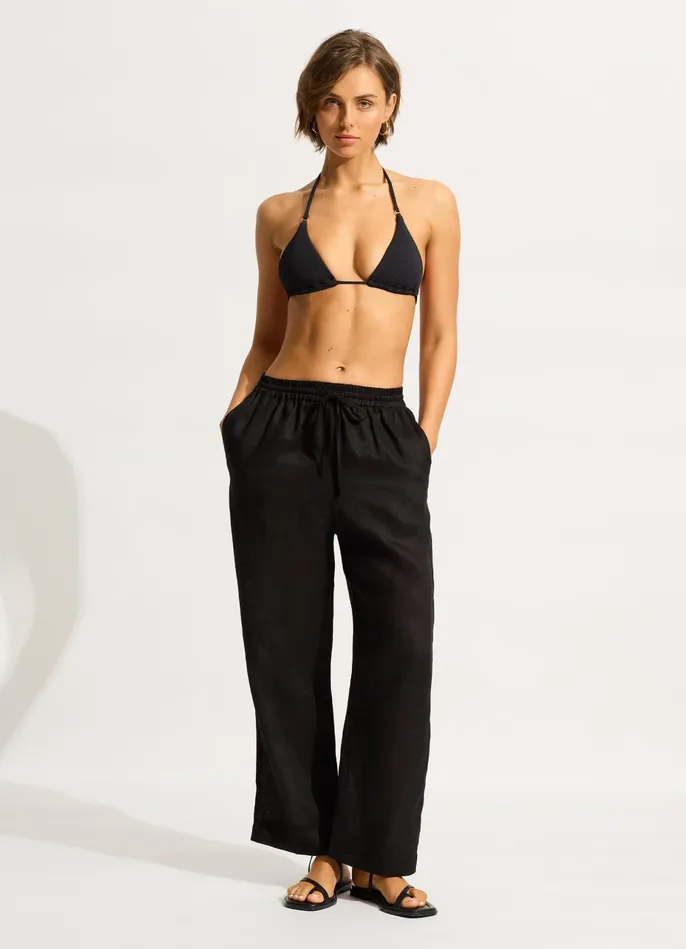 Seafolly Linen Pant 8211 Black Women Pants and Shorts