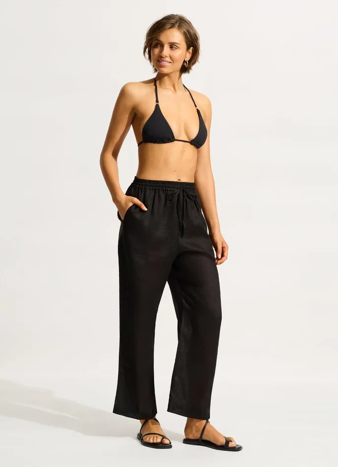 Seafolly Linen Pant 8211 Black Women Pants and Shorts Seafolly Linen Pant 8211 Black Women Pants and Shorts