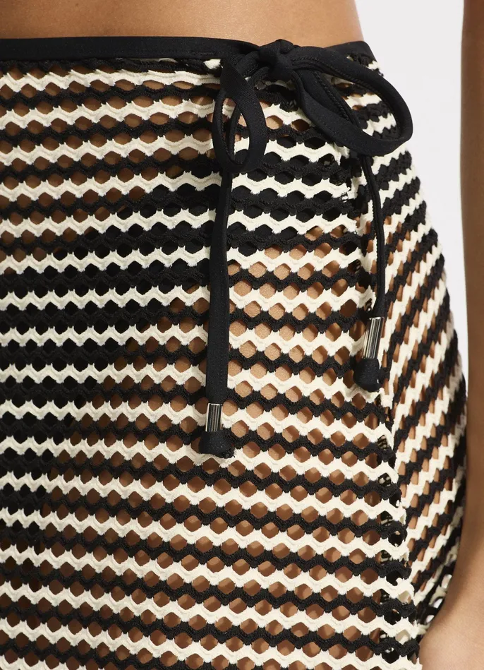 Seafolly Mesh Effect ALine Skirt 8211 Black Women Skirts and Sarongs