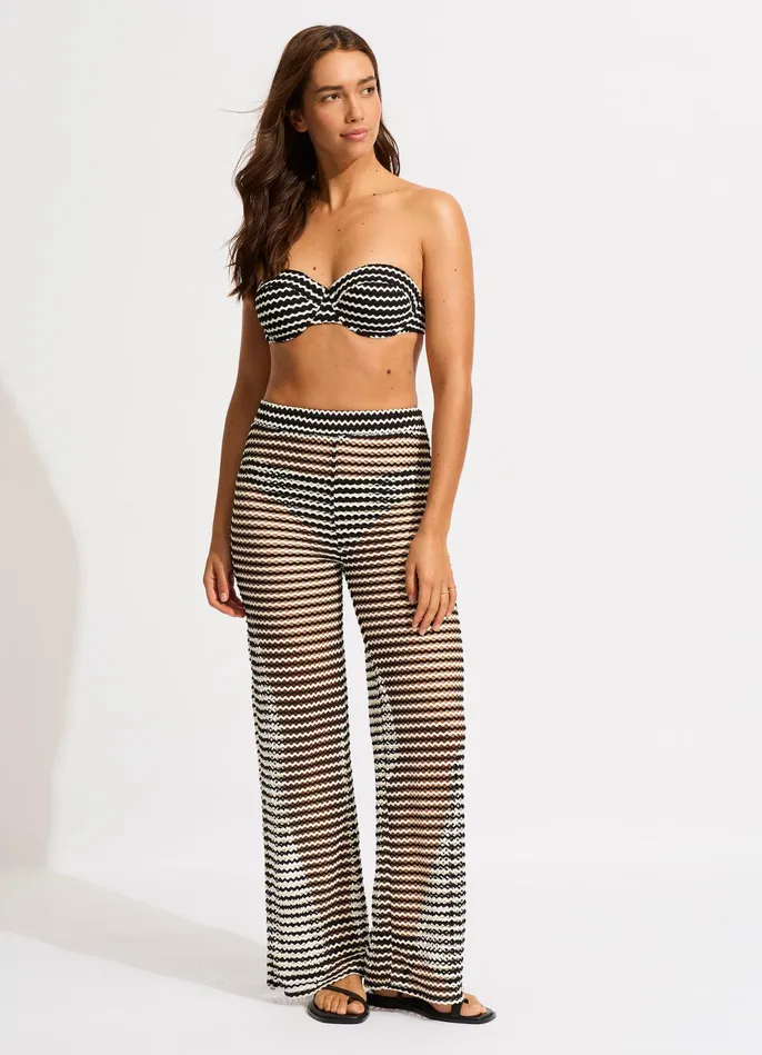 Seafolly Mesh Effect Pant 8211 Black Women Pants and Shorts