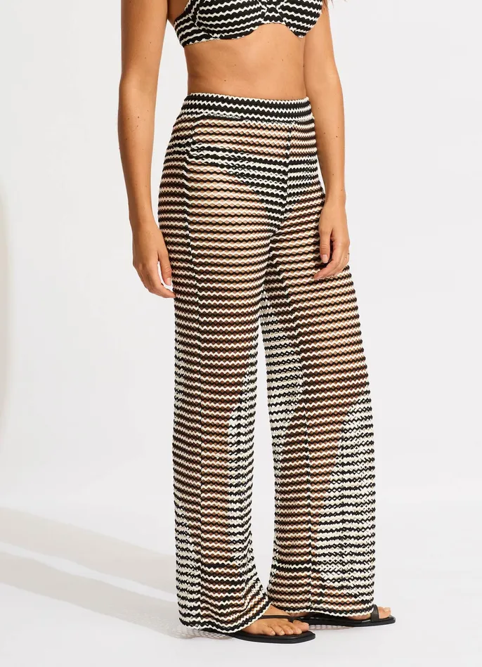 Seafolly Mesh Effect Pant 8211 Black Women Pants and Shorts