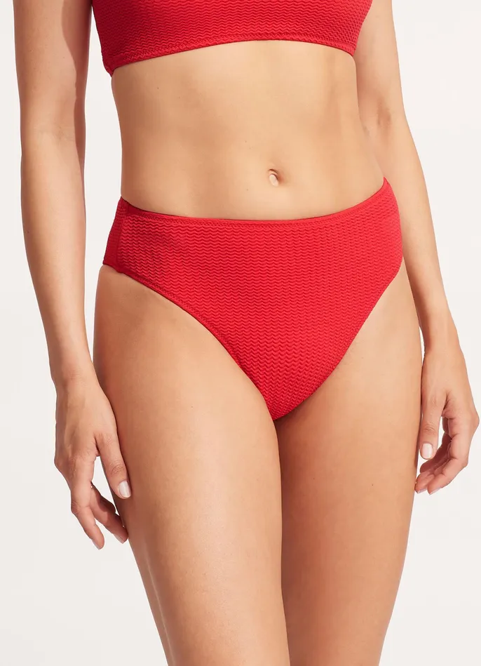 Seafolly Sea Dive High Rise Pant 8211 Chilli Red Women High Waisted Seafolly Sea Dive High Rise Pant 8211 Chilli Red Women High Waisted