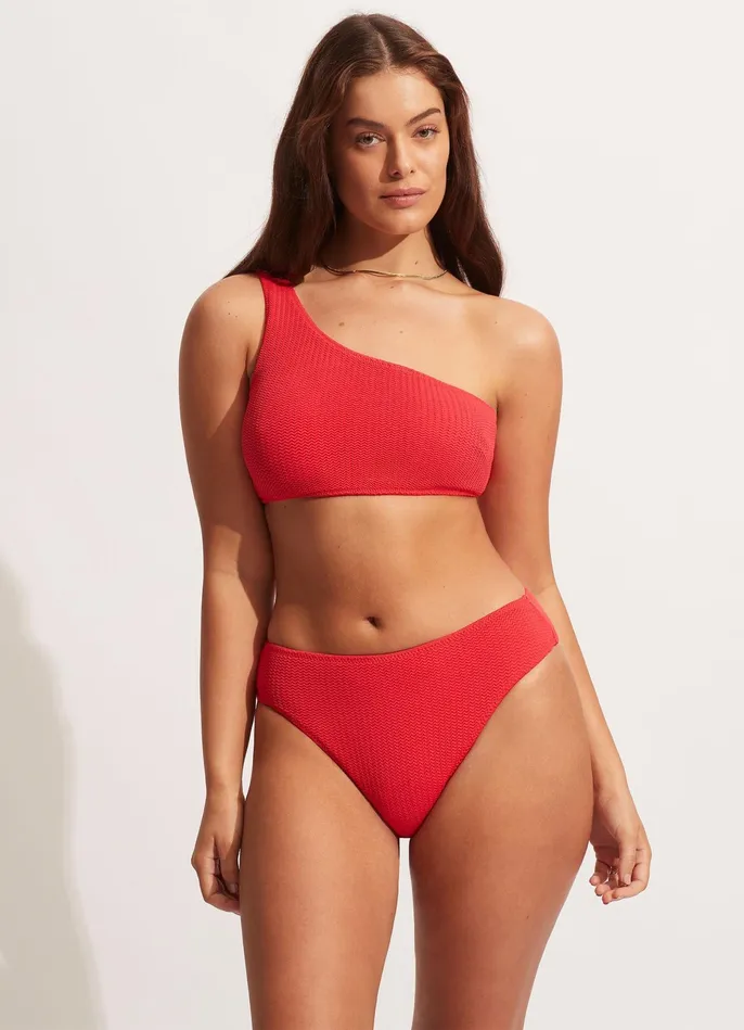 Seafolly Sea Dive High Rise Pant 8211 Chilli Red Women High Waisted Seafolly Sea Dive High Rise Pant 8211 Chilli Red Women High Waisted
