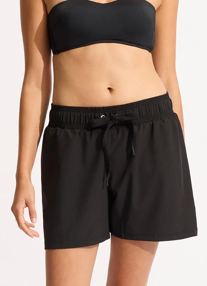 Seafolly Seafolly Collective Mid Length Boardshort 8211 Black Women Boardshorts Seafolly Seafolly Collective Mid Length Boardshort 8211 Black Women Boardshorts