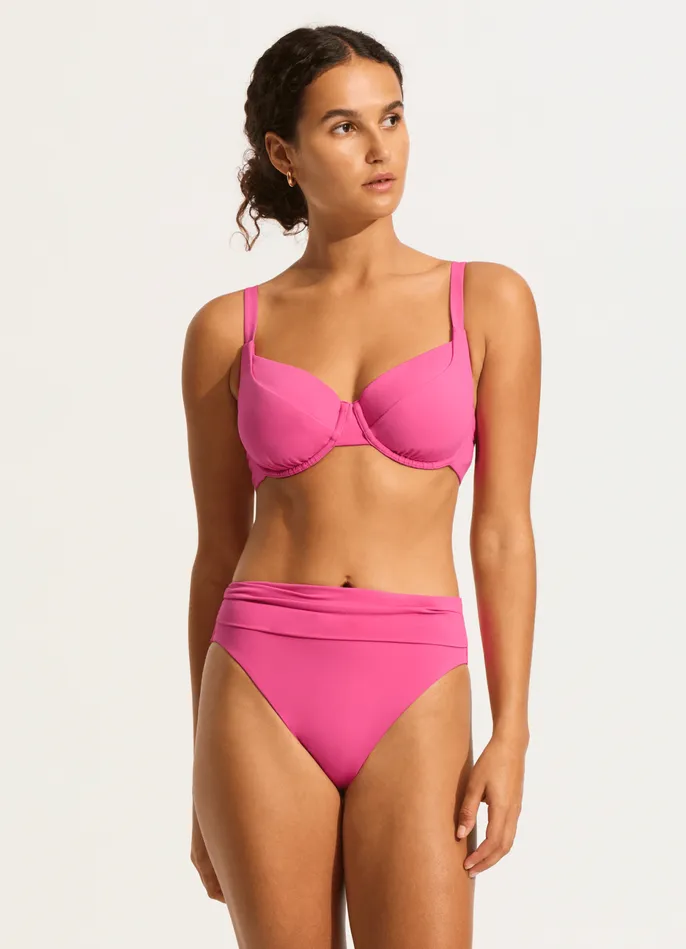 Seafolly Seafolly Collective Roll Top Bikini Bottom 8211 Hot Pink Women More Coverage