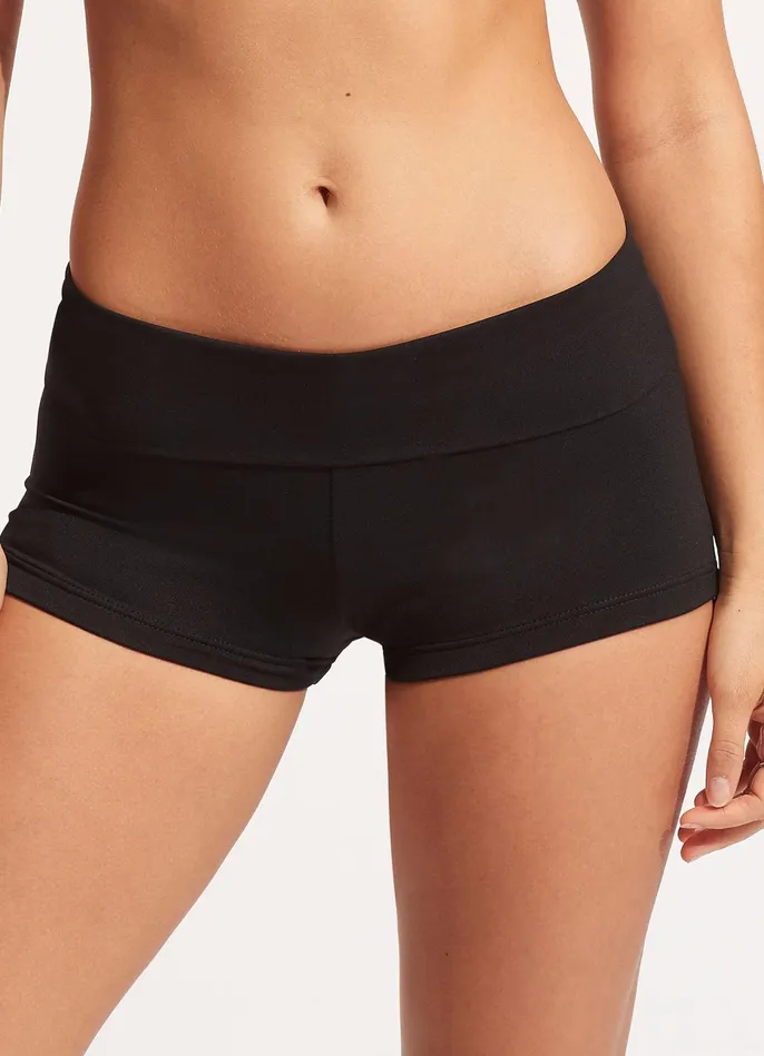 Seafolly Seafolly Collective Roll Top Boyleg 8211 Black Women More Coverage