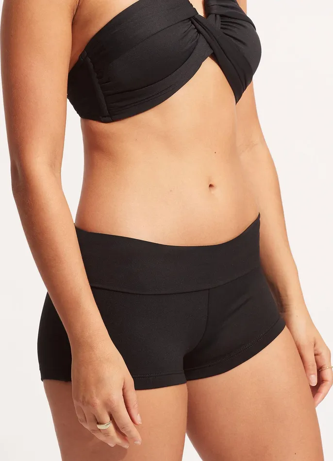Seafolly Seafolly Collective Roll Top Boyleg 8211 Black Women More Coverage