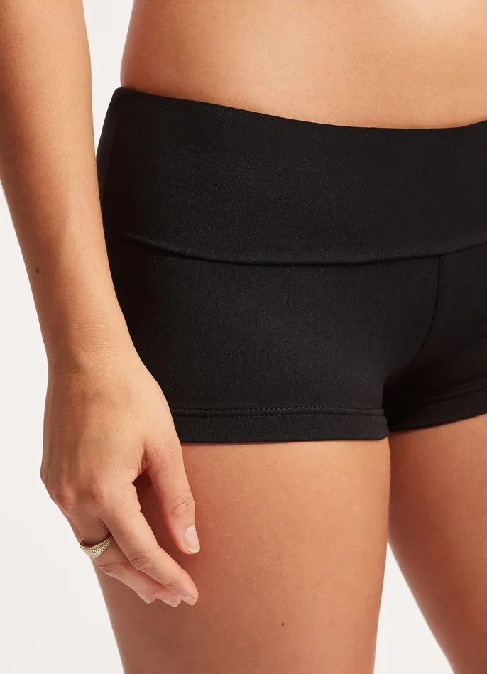Seafolly Seafolly Collective Roll Top Boyleg 8211 Black Women More Coverage