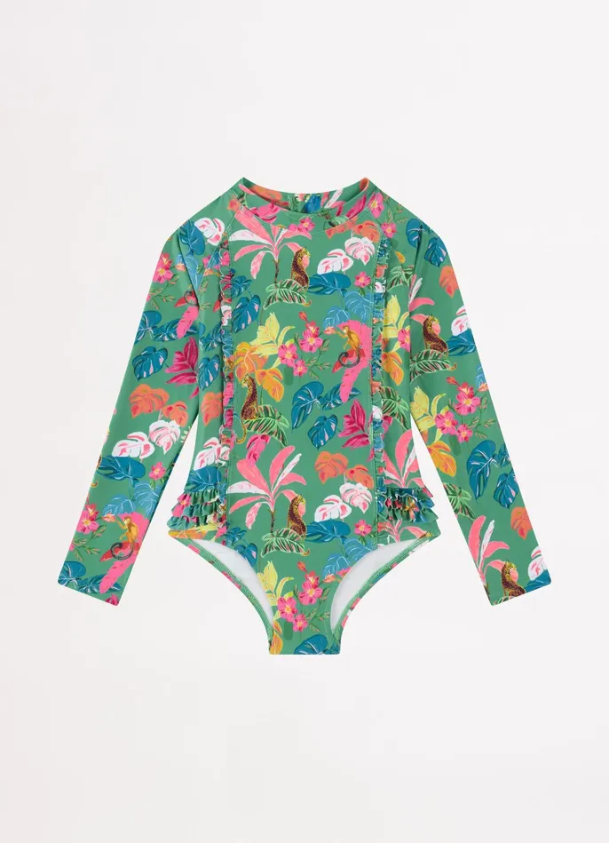 Seafolly Tropical Dreams Girls Mini Frill Paddlesuit 8211 Trop Green Girls Toddler and Girls One Pieces Seafolly Tropical Dreams Girls Mini Frill Paddlesuit 8211 Trop Green Girls Toddler and Girls One Pieces