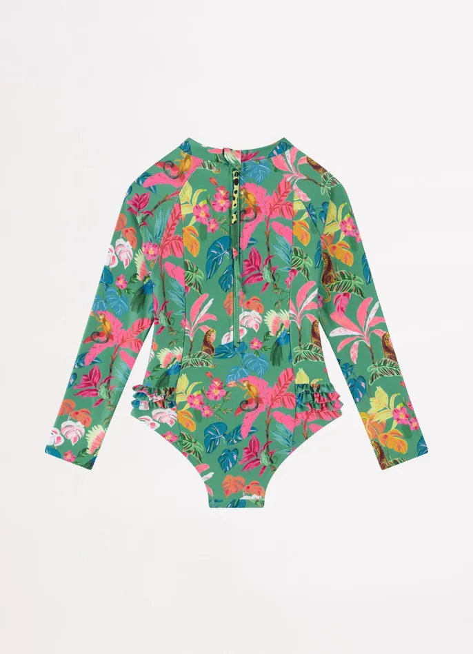 Seafolly Tropical Dreams Girls Mini Frill Paddlesuit 8211 Trop Green Girls Toddler and Girls One Pieces Seafolly Tropical Dreams Girls Mini Frill Paddlesuit 8211 Trop Green Girls Toddler and Girls One Pieces
