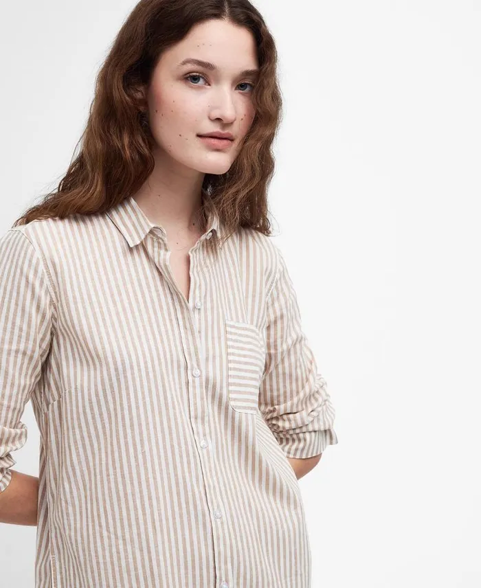 Seaglow Striped Shirt Dress Tannin Stripe Women Barbour Dresses and Skirts