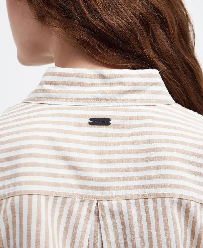 Seaglow Striped Shirt Dress Tannin Stripe Women Barbour Dresses and Skirts