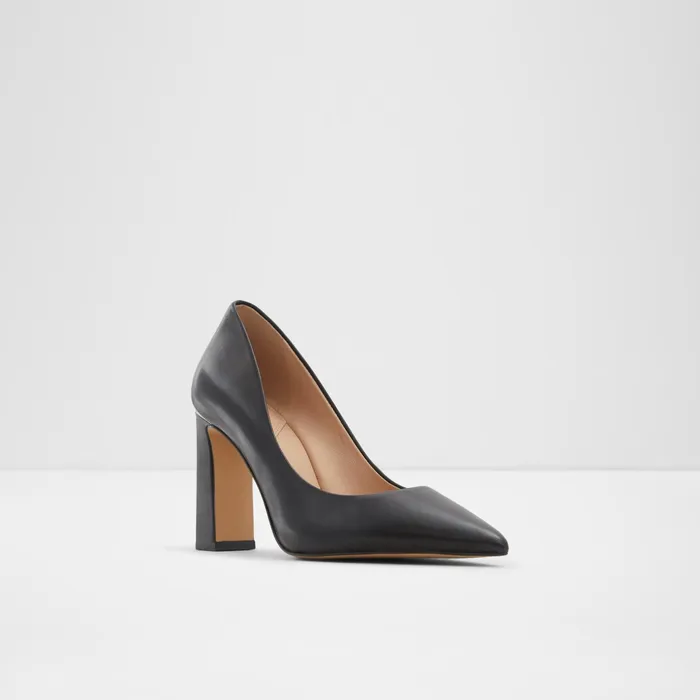 Seirith Black Leather Smooth Women ALDO Heels
