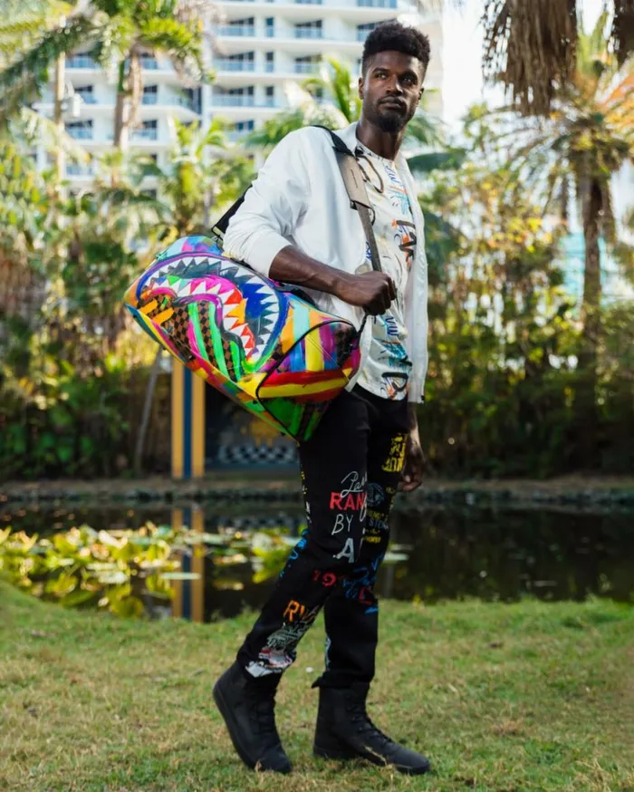 SHARKS IN PARIS CITY STREAKS DUFFLE Bags SPRAYGROUND