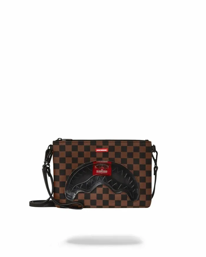 SHARKS IN PARIS CLEAR FOR TAKEOFF CROSSOVER CLUTCH WITH STRAP Bags SPRAYGROUND