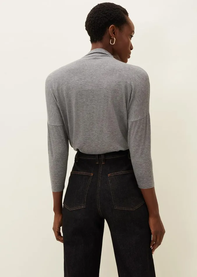 Shiloh Roll Neck Jersey Top Grey Women Phase Eight Tops and TShirts