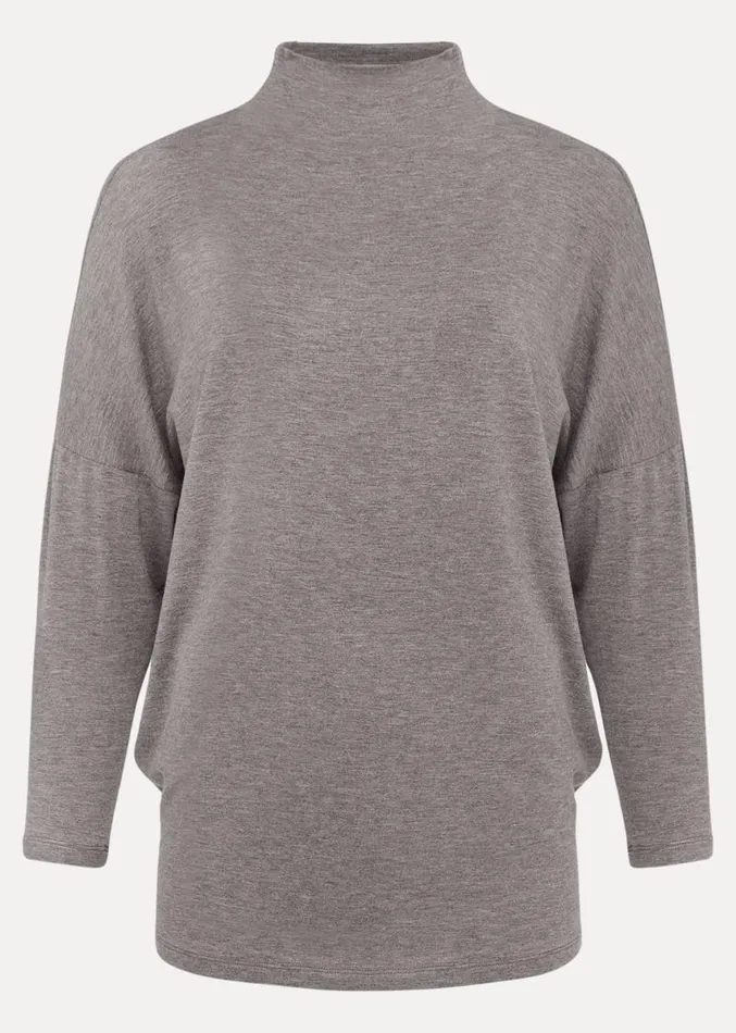 Shiloh Roll Neck Jersey Top Grey Women Phase Eight Tops and TShirts