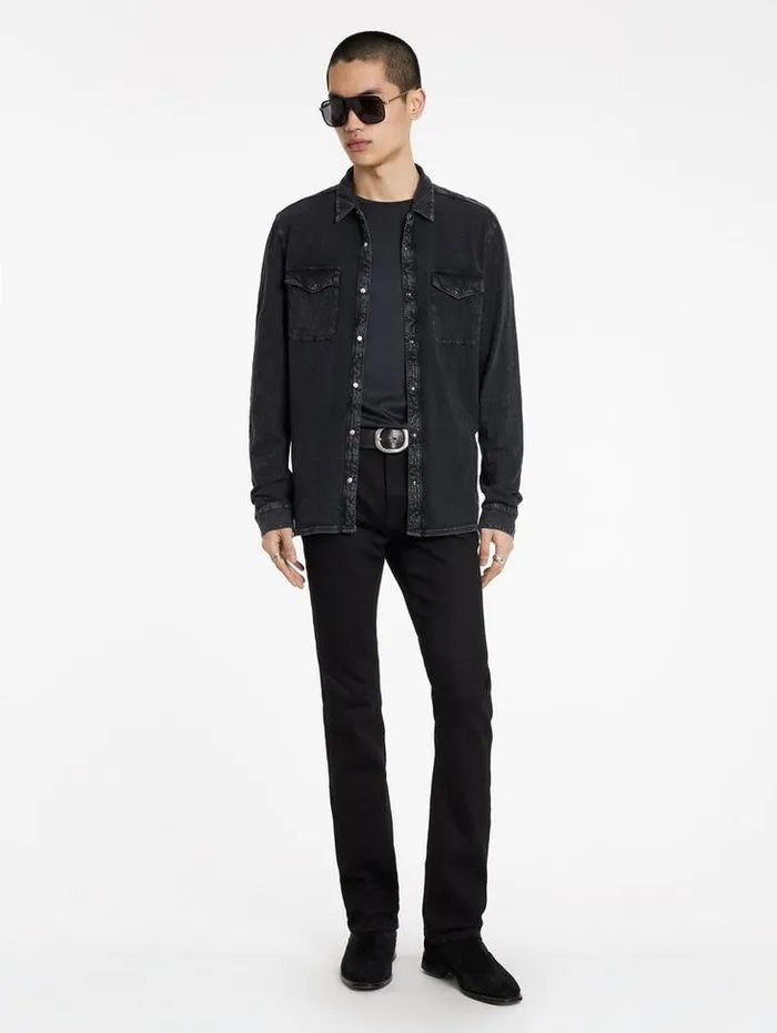 Shirts Men John Varvatos ARVON WESTERN SHIRT Charcoal