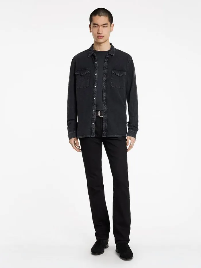 Shirts Men John Varvatos ARVON WESTERN SHIRT Charcoal