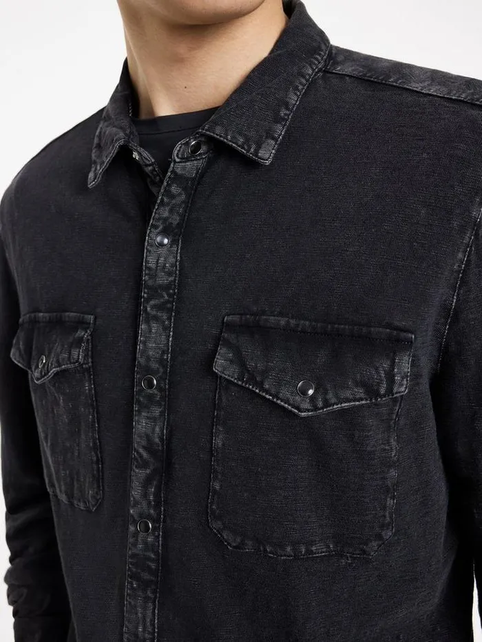Shirts Men John Varvatos ARVON WESTERN SHIRT Charcoal