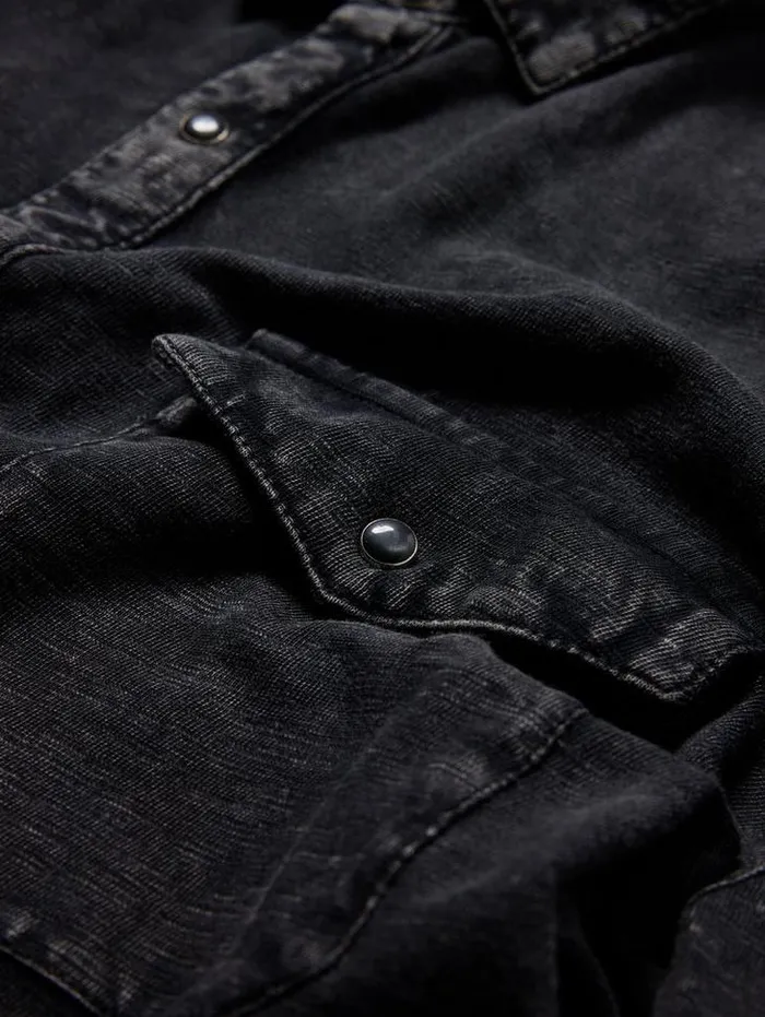 Shirts Men John Varvatos ARVON WESTERN SHIRT Charcoal