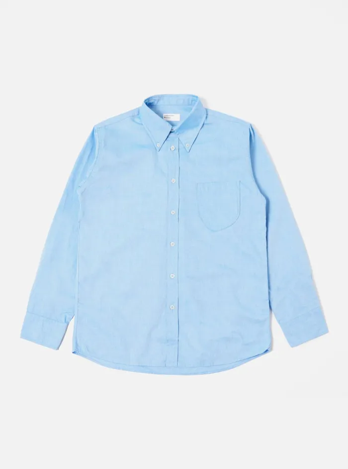 Shirts Men Universal Works Universal Works Daybrook Shirt In Blue Organic Oxford
