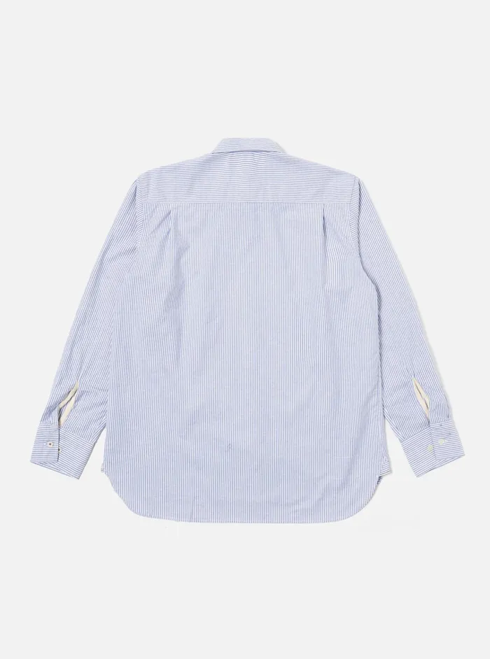 Shirts Men Universal Works Universal Works Square Pocket Shirt In Navy Security Stripe Cotton