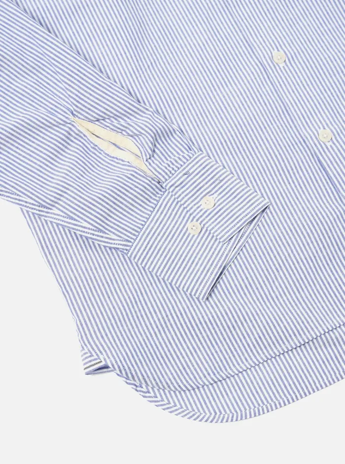 Shirts Men Universal Works Universal Works Square Pocket Shirt In Navy Security Stripe Cotton