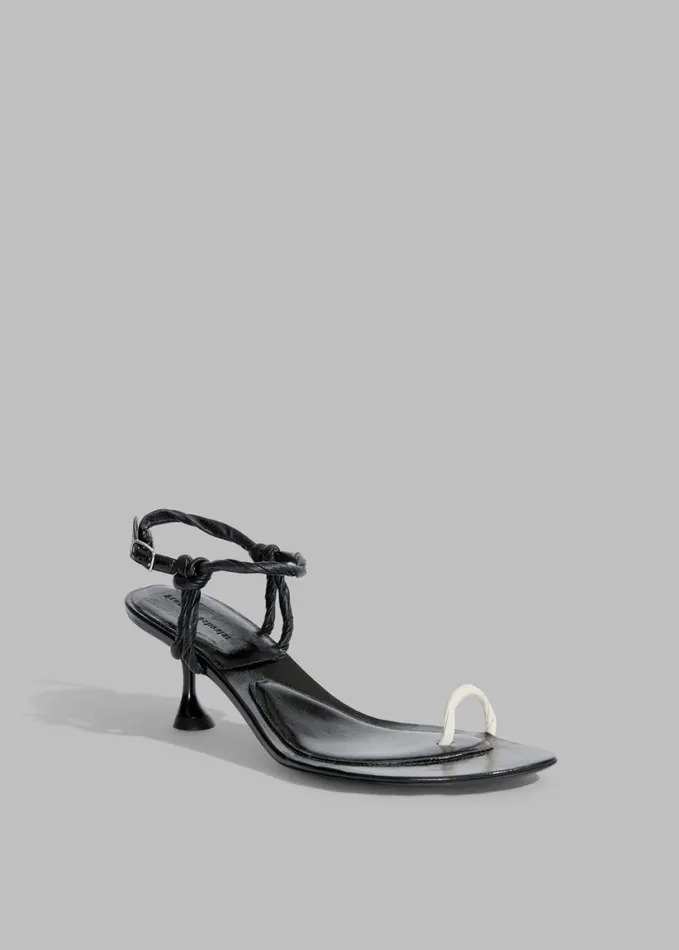Shoes Women The Frankie Shop Proenza Schouler Tee Toe Ring Sandals 8211 BlackCream