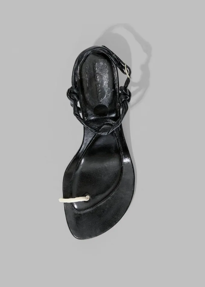 Shoes Women The Frankie Shop Proenza Schouler Tee Toe Ring Sandals 8211 BlackCream