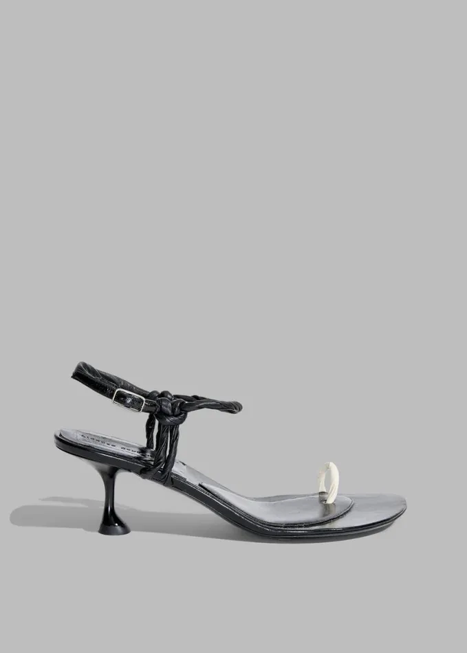 Shoes Women The Frankie Shop Proenza Schouler Tee Toe Ring Sandals 8211 BlackCream